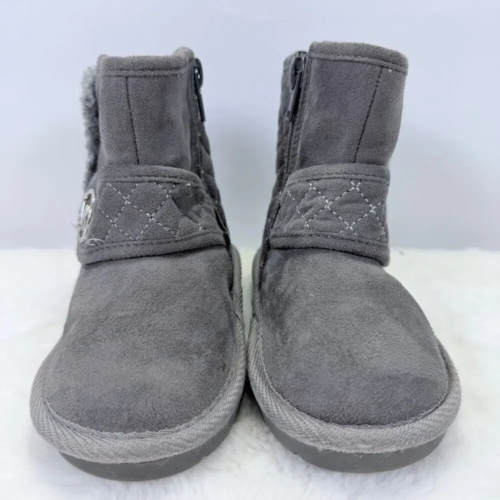 Michael Kors Little Girls Gray Faux Fur Winter Boots Size 7